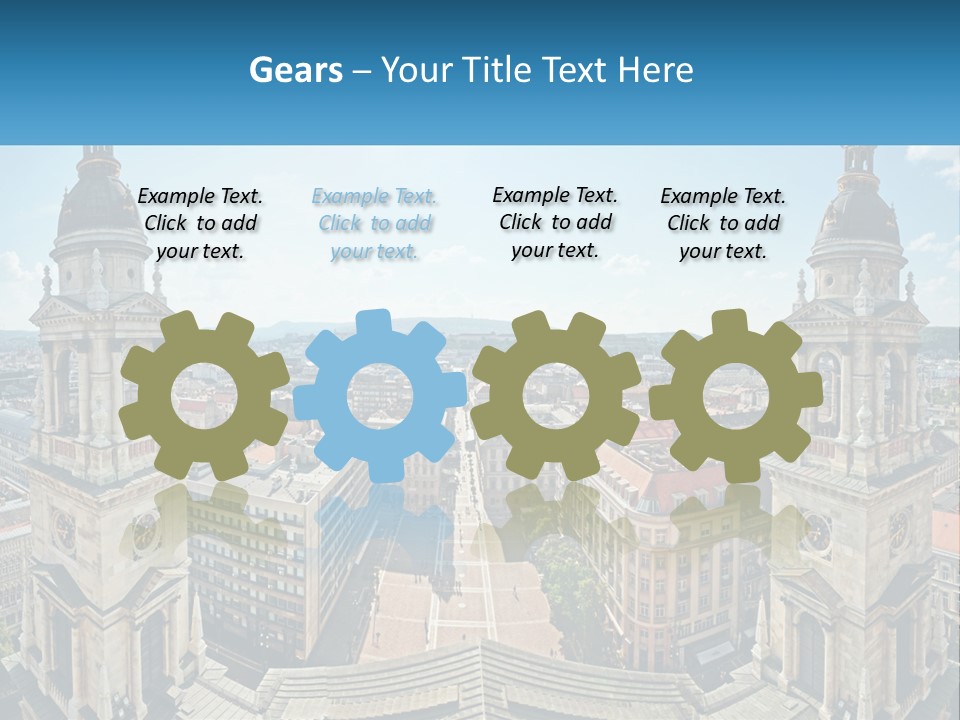 An Aerial View Of A City With Two Towers PowerPoint Template