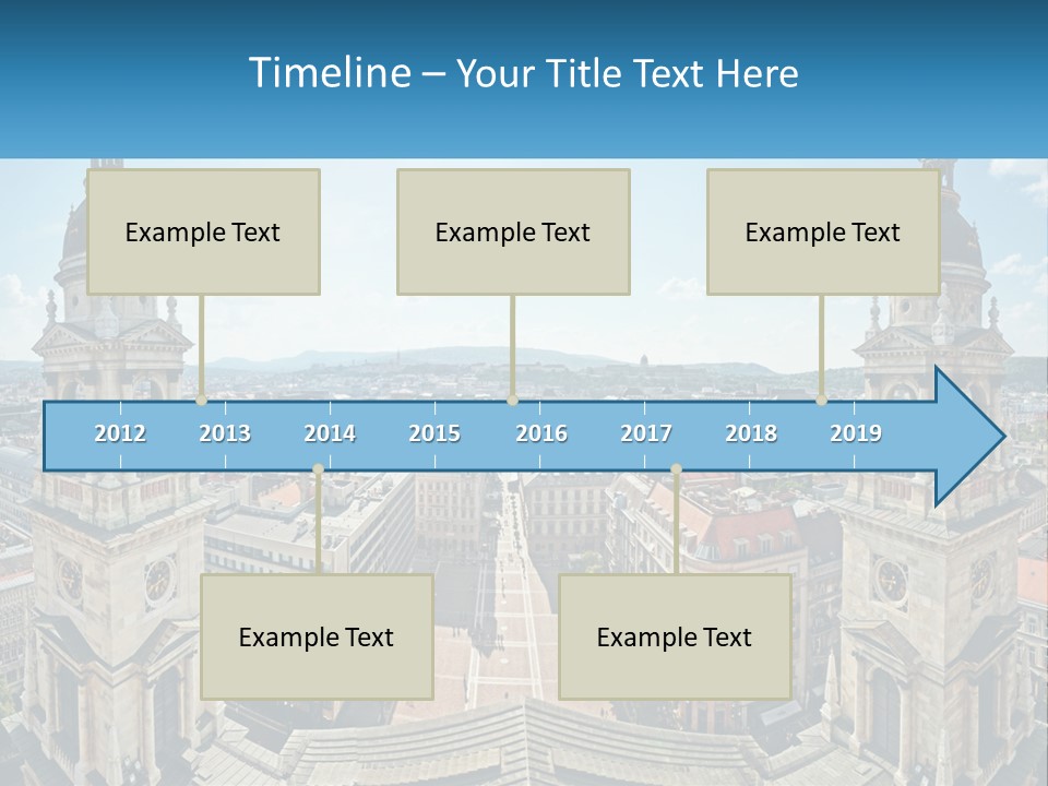 An Aerial View Of A City With Two Towers PowerPoint Template