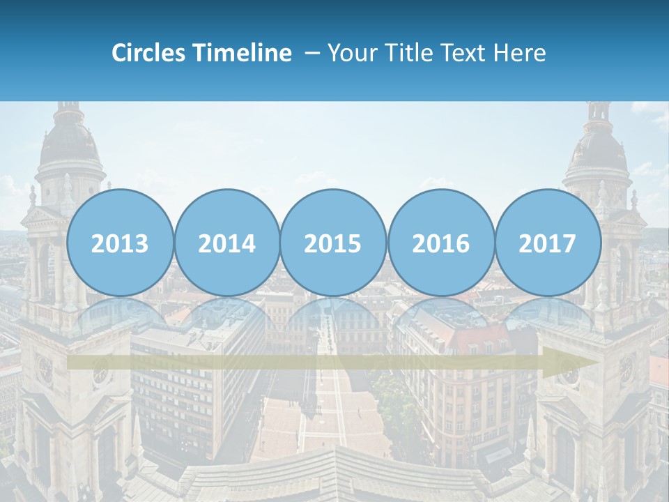 An Aerial View Of A City With Two Towers PowerPoint Template