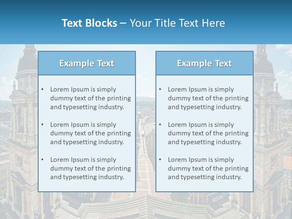 An Aerial View Of A City With Two Towers PowerPoint Template