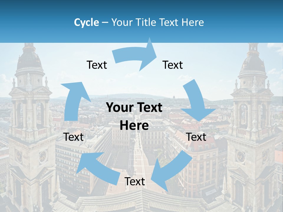 An Aerial View Of A City With Two Towers PowerPoint Template