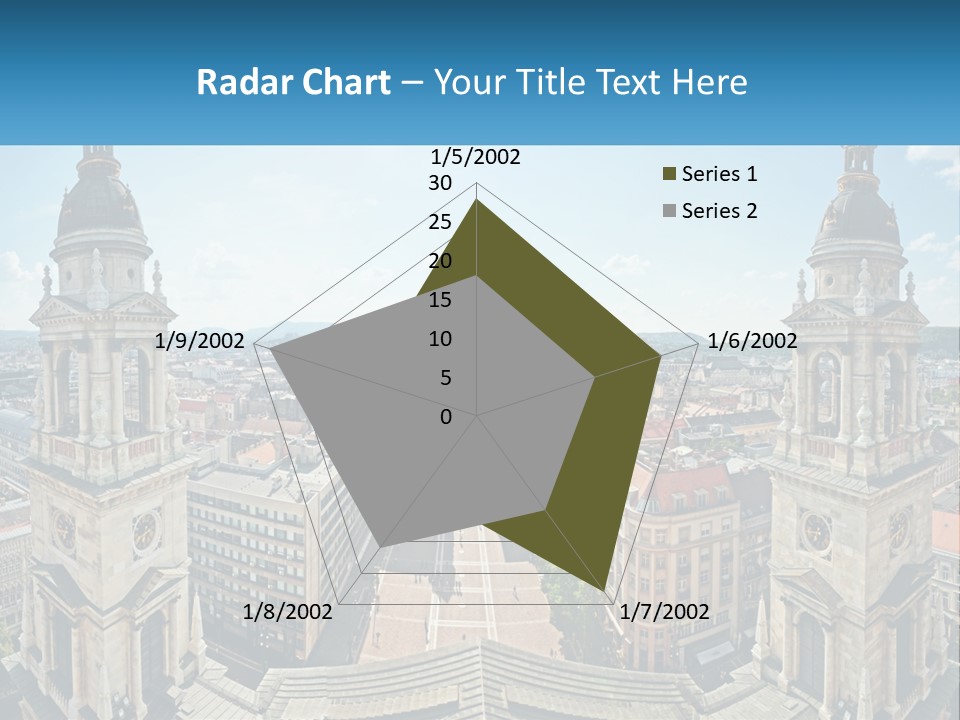 An Aerial View Of A City With Two Towers PowerPoint Template
