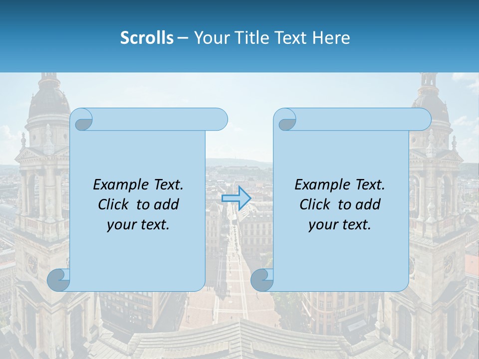An Aerial View Of A City With Two Towers PowerPoint Template