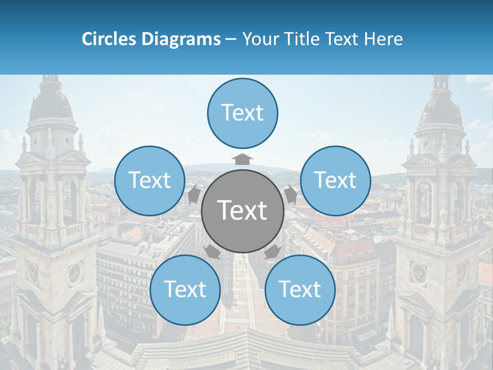 An Aerial View Of A City With Two Towers PowerPoint Template