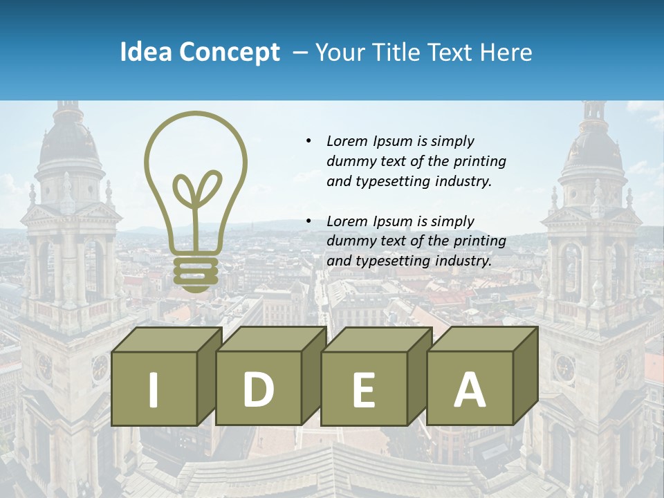 An Aerial View Of A City With Two Towers PowerPoint Template