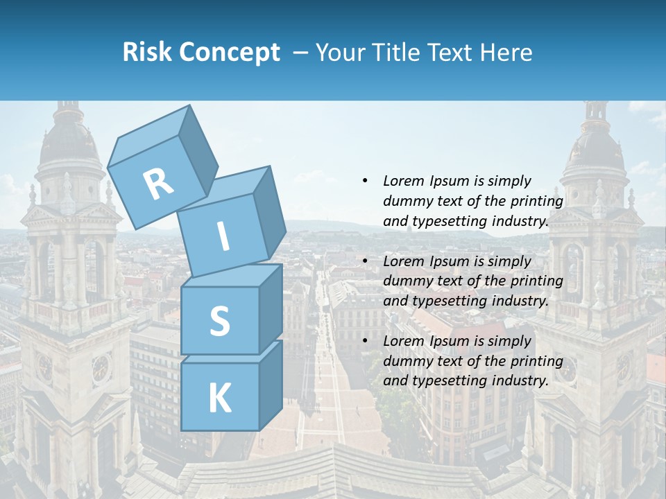 An Aerial View Of A City With Two Towers PowerPoint Template