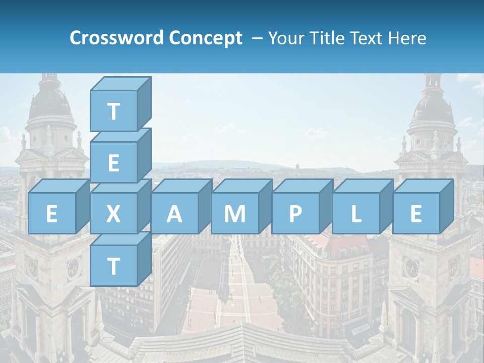 An Aerial View Of A City With Two Towers PowerPoint Template