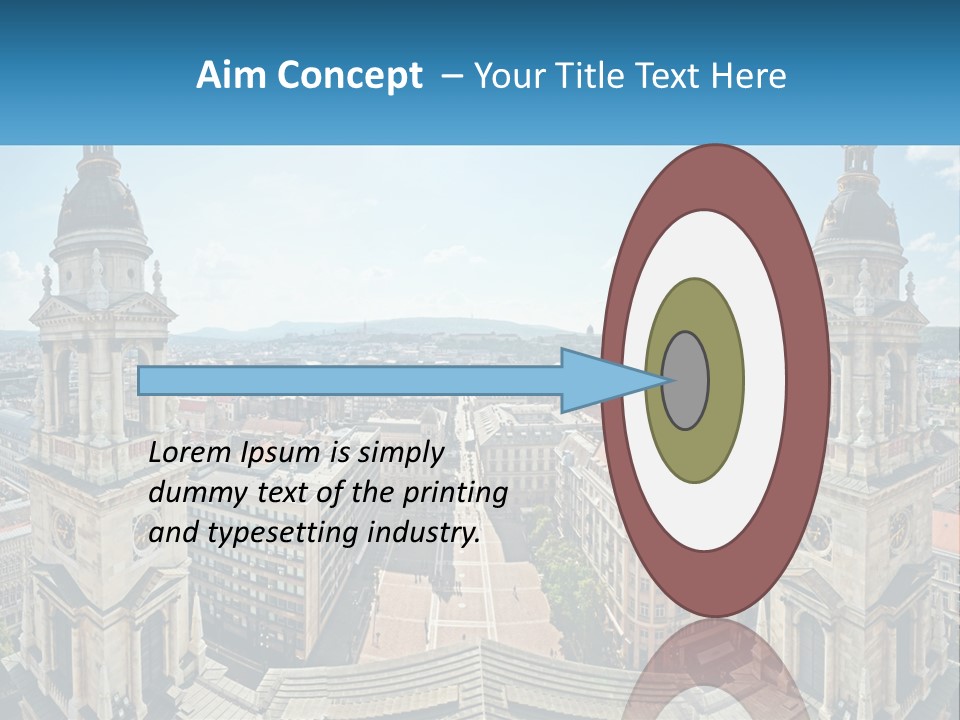 An Aerial View Of A City With Two Towers PowerPoint Template