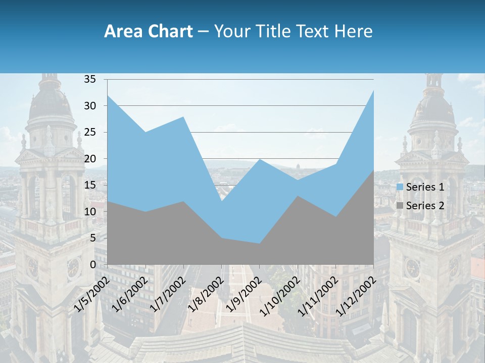 An Aerial View Of A City With Two Towers PowerPoint Template