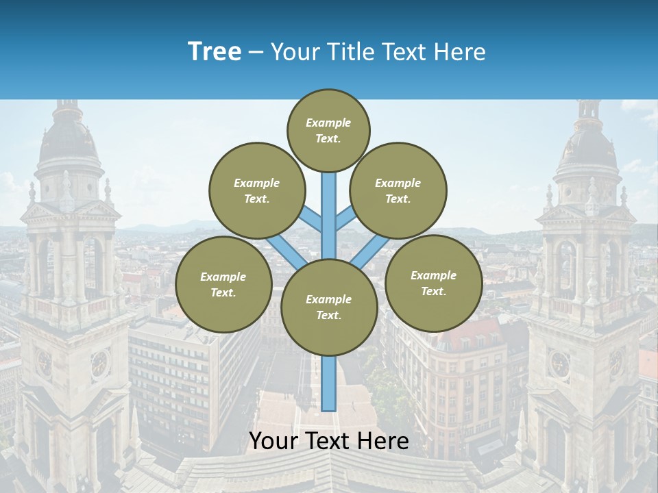 An Aerial View Of A City With Two Towers PowerPoint Template