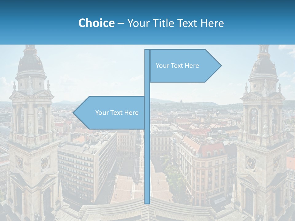 An Aerial View Of A City With Two Towers PowerPoint Template