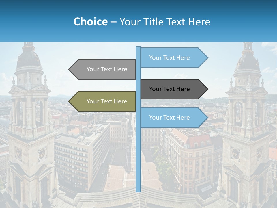 An Aerial View Of A City With Two Towers PowerPoint Template