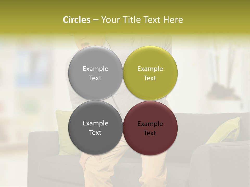 A Man With Back Pain Sitting On A Couch PowerPoint Template