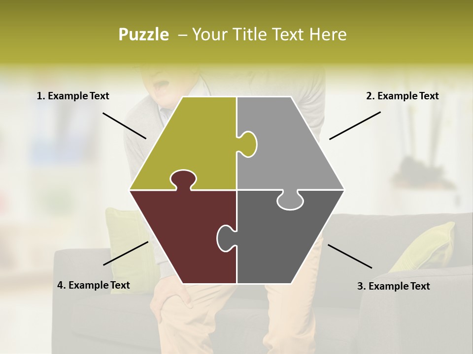 A Man With Back Pain Sitting On A Couch PowerPoint Template