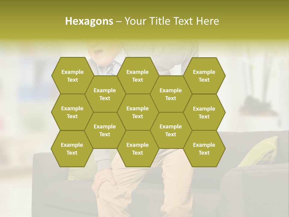 A Man With Back Pain Sitting On A Couch PowerPoint Template