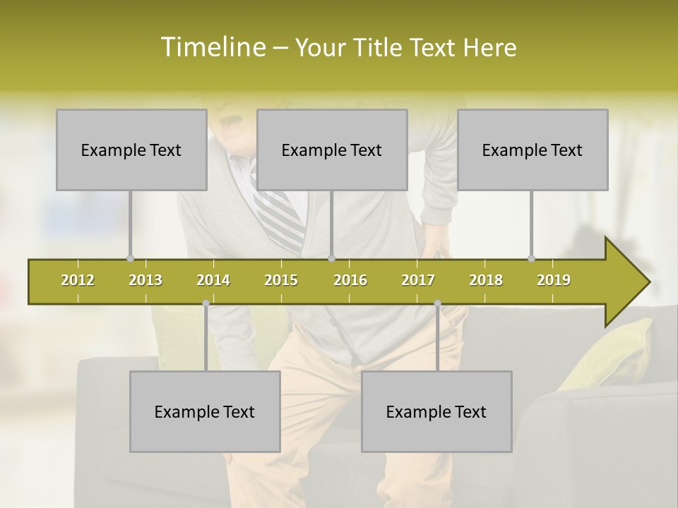 A Man With Back Pain Sitting On A Couch PowerPoint Template