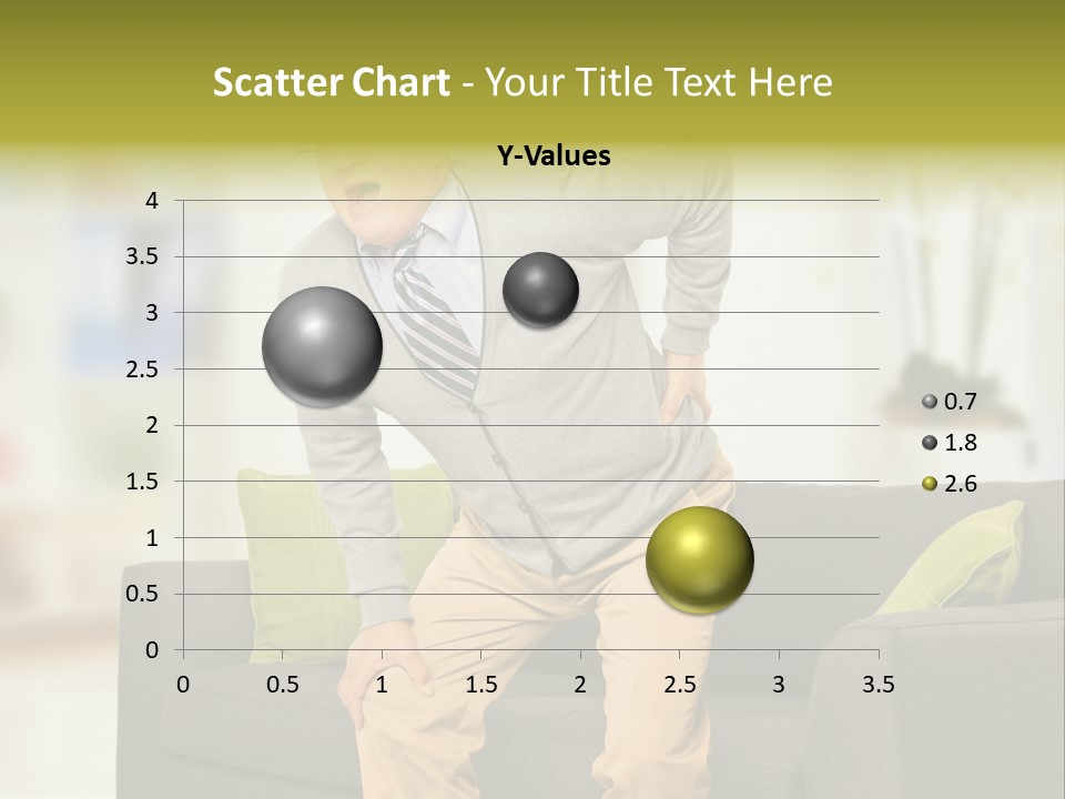 A Man With Back Pain Sitting On A Couch PowerPoint Template