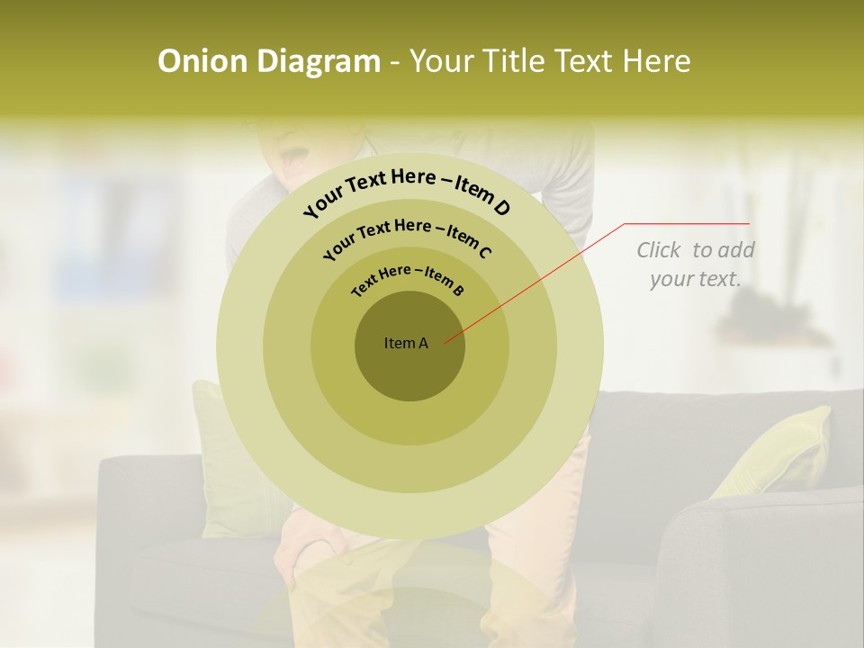 A Man With Back Pain Sitting On A Couch PowerPoint Template