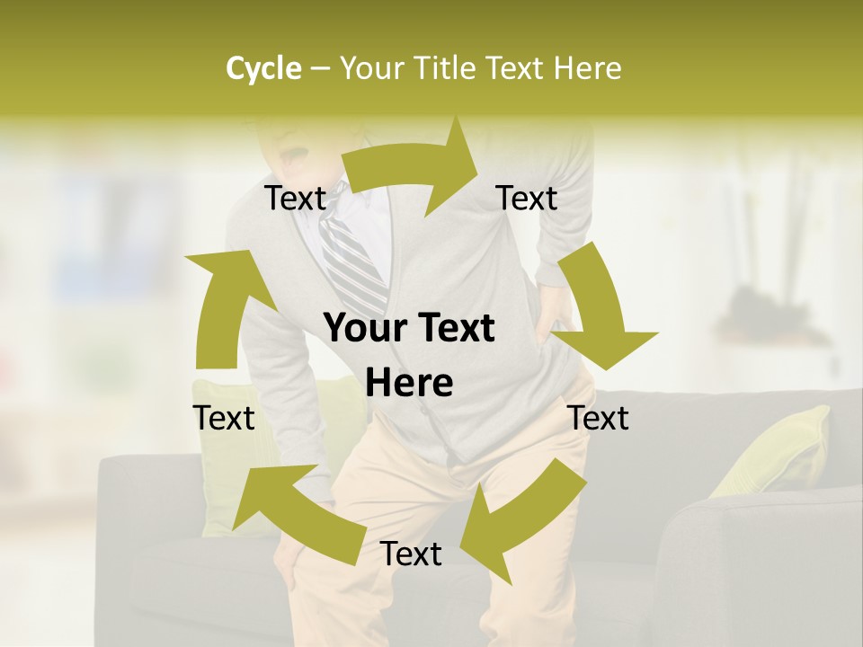 A Man With Back Pain Sitting On A Couch PowerPoint Template