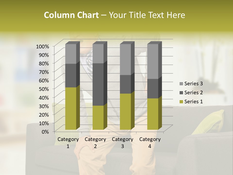 A Man With Back Pain Sitting On A Couch PowerPoint Template
