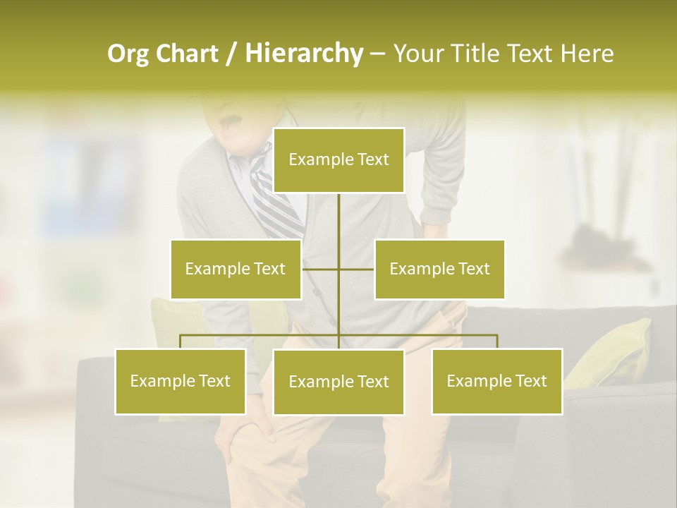 A Man With Back Pain Sitting On A Couch PowerPoint Template