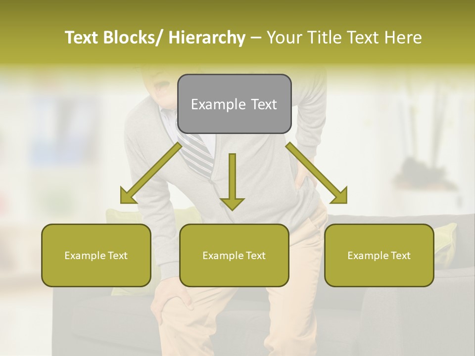 A Man With Back Pain Sitting On A Couch PowerPoint Template