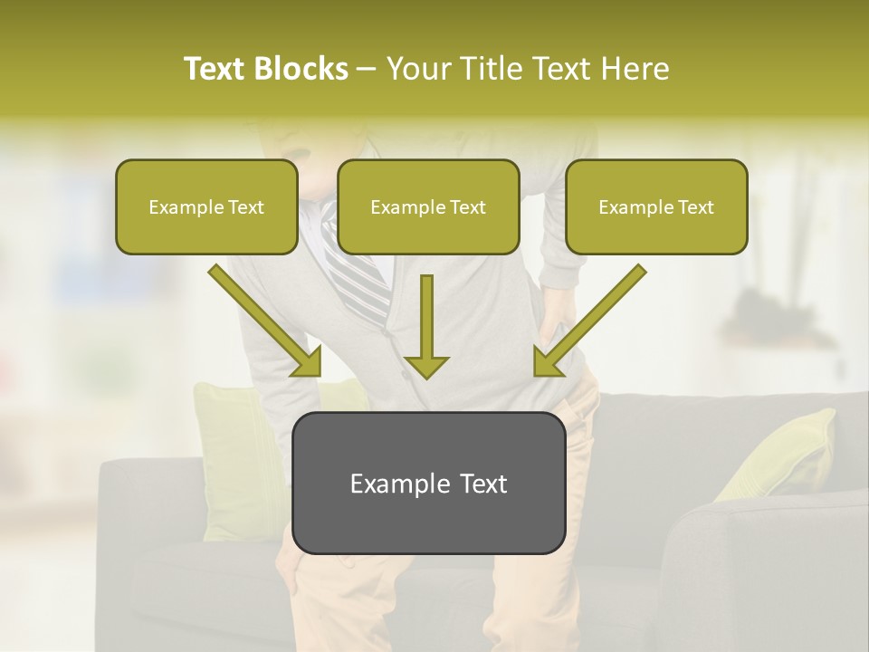 A Man With Back Pain Sitting On A Couch PowerPoint Template