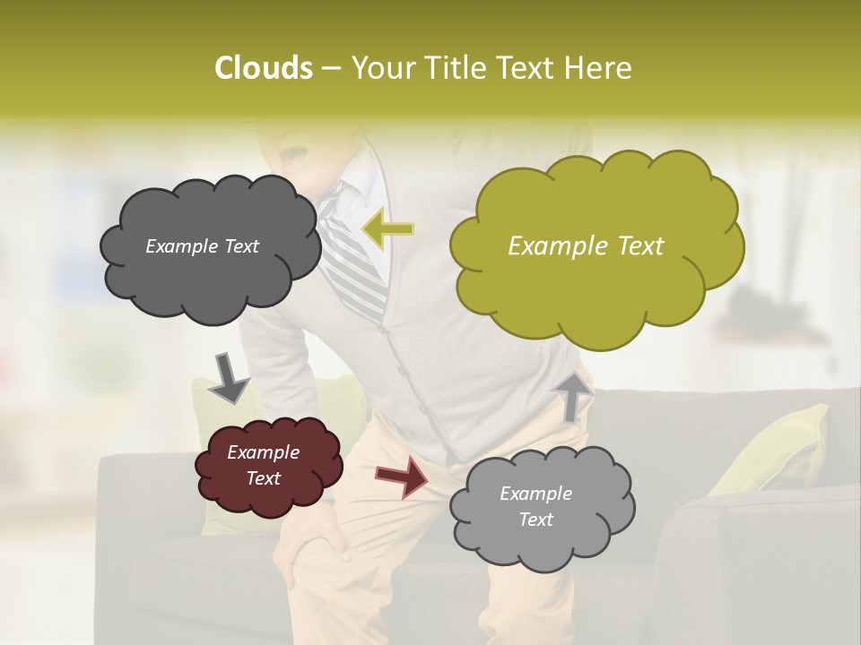 A Man With Back Pain Sitting On A Couch PowerPoint Template