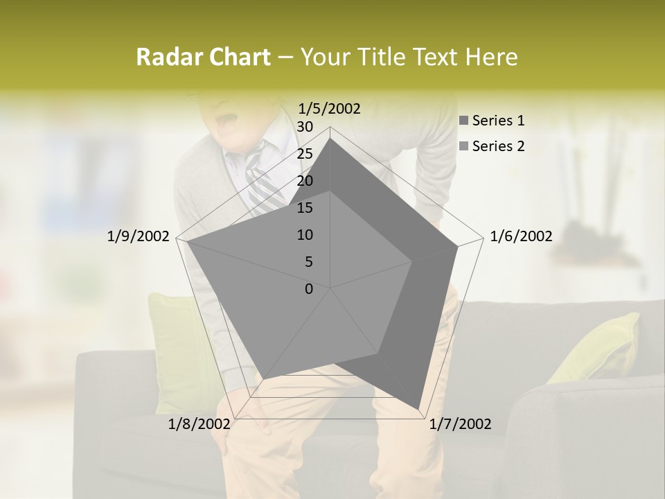 A Man With Back Pain Sitting On A Couch PowerPoint Template