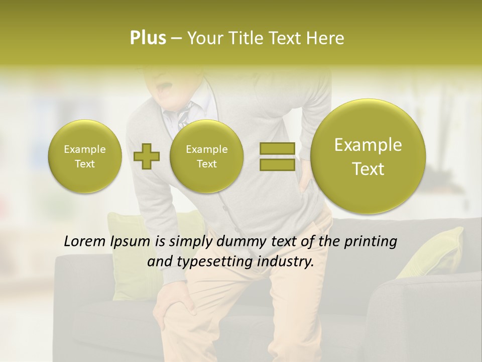 A Man With Back Pain Sitting On A Couch PowerPoint Template