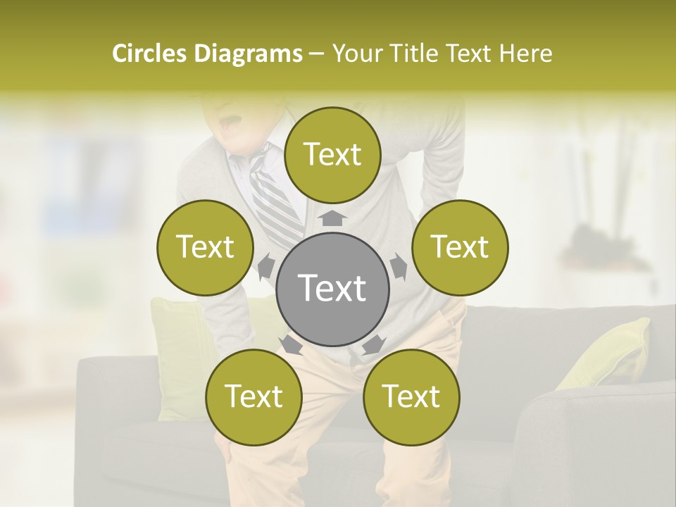 A Man With Back Pain Sitting On A Couch PowerPoint Template