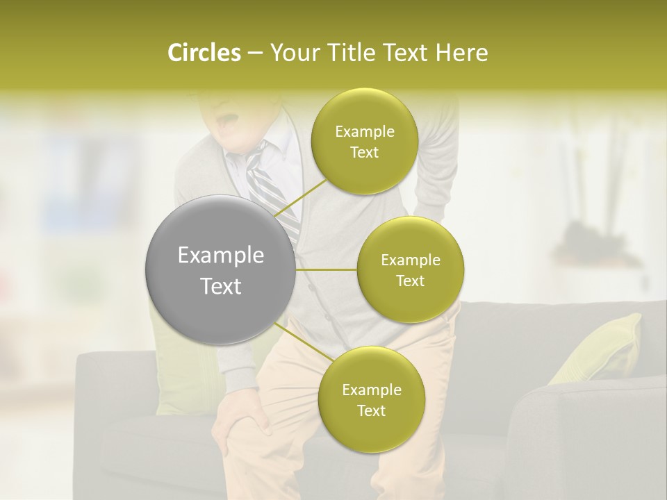 A Man With Back Pain Sitting On A Couch PowerPoint Template