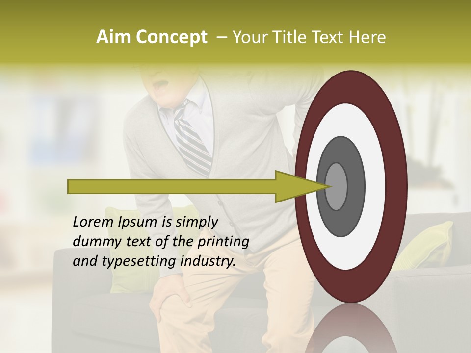 A Man With Back Pain Sitting On A Couch PowerPoint Template