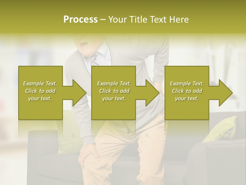 A Man With Back Pain Sitting On A Couch PowerPoint Template
