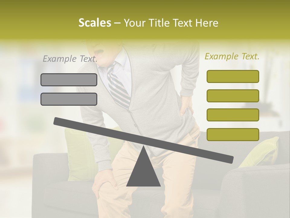 A Man With Back Pain Sitting On A Couch PowerPoint Template