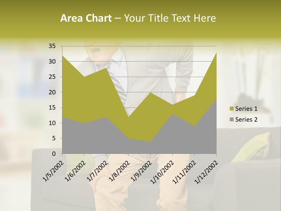 A Man With Back Pain Sitting On A Couch PowerPoint Template