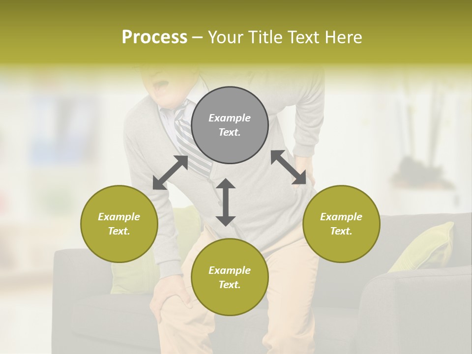 A Man With Back Pain Sitting On A Couch PowerPoint Template