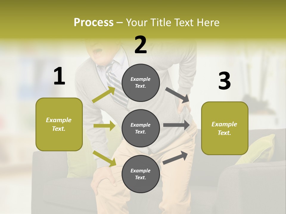 A Man With Back Pain Sitting On A Couch PowerPoint Template