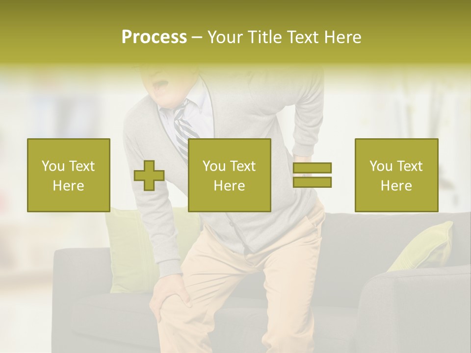 A Man With Back Pain Sitting On A Couch PowerPoint Template