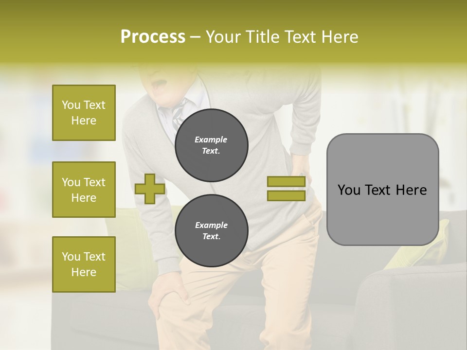 A Man With Back Pain Sitting On A Couch PowerPoint Template