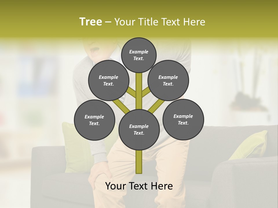 A Man With Back Pain Sitting On A Couch PowerPoint Template