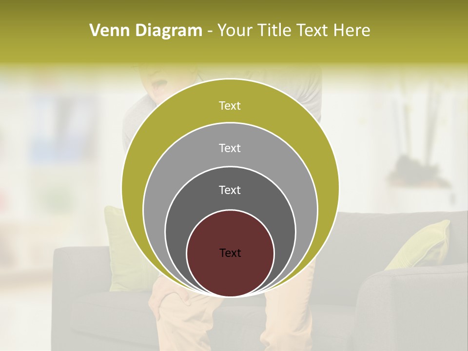 A Man With Back Pain Sitting On A Couch PowerPoint Template