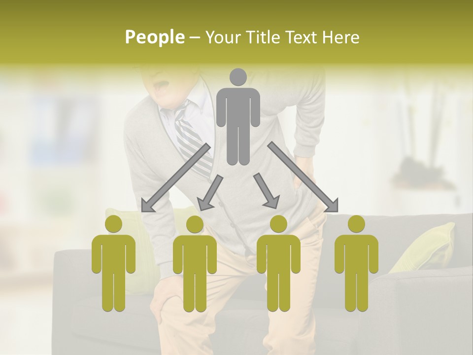 A Man With Back Pain Sitting On A Couch PowerPoint Template