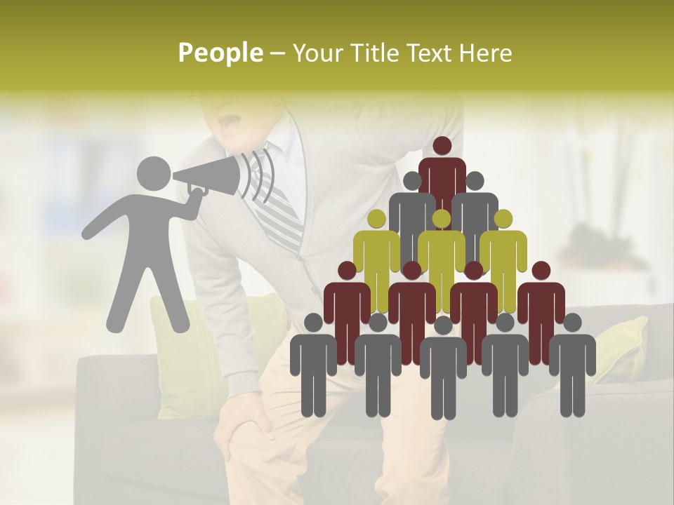 A Man With Back Pain Sitting On A Couch PowerPoint Template