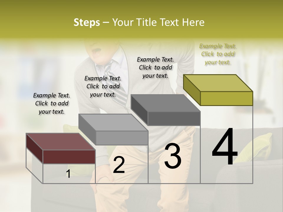 A Man With Back Pain Sitting On A Couch PowerPoint Template