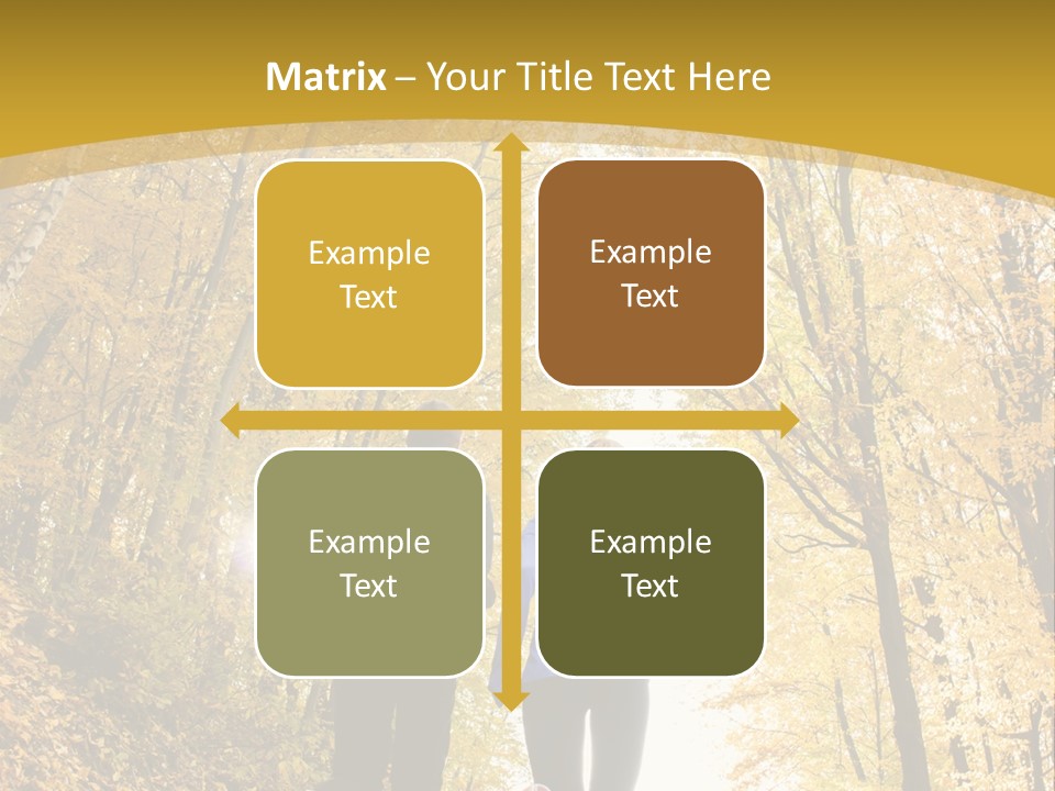 Two People Jogging Down A Path In The Woods PowerPoint Template