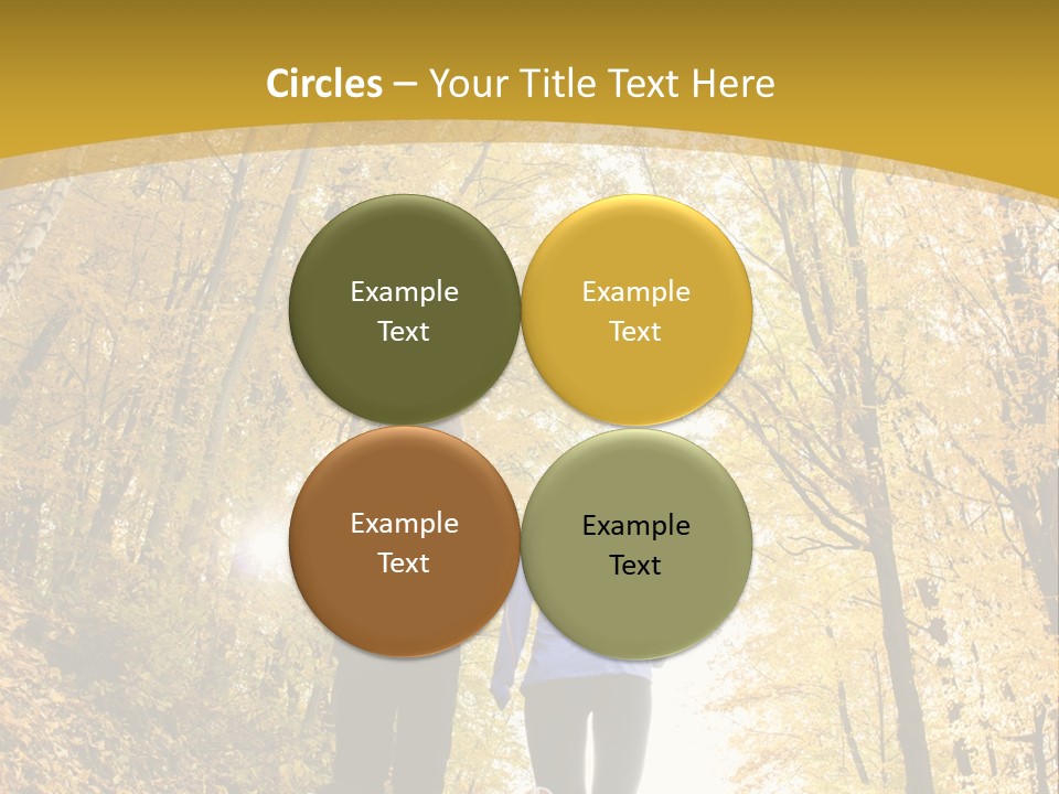 Two People Jogging Down A Path In The Woods PowerPoint Template