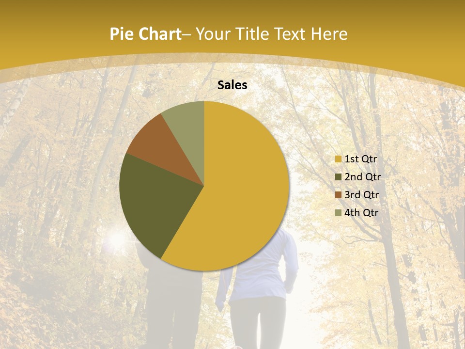 Two People Jogging Down A Path In The Woods PowerPoint Template