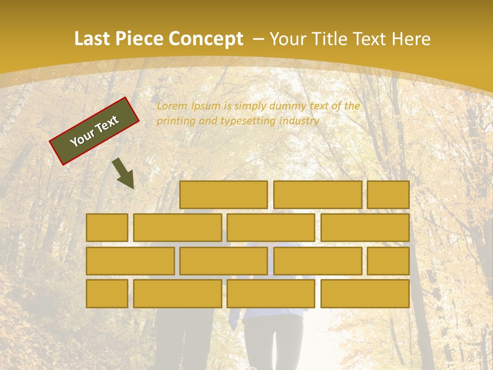 Two People Jogging Down A Path In The Woods PowerPoint Template