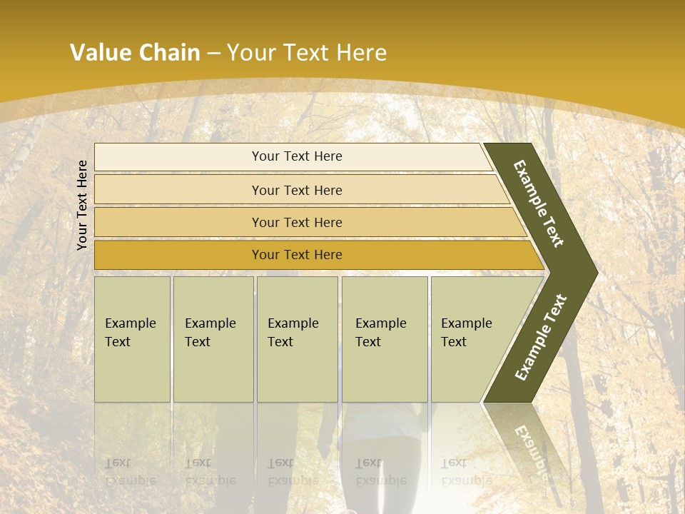 Two People Jogging Down A Path In The Woods PowerPoint Template